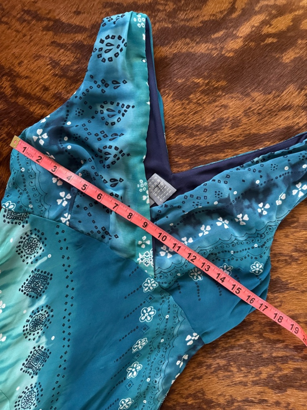 Rabbit Rabbit Rabbit Teal & Blue V-Neck Midi Dress - Picture 5 of 8